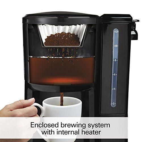 One Press Programmable Dispensing 12 Cup Coffee Maker with Internal Coffee Pot