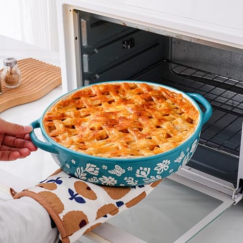Pie Pan Ceramic Pie Dish 9.8 Inches Pie Plate Porcelain Deep Dish Pie Pan Non