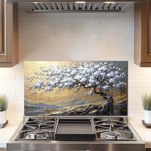 Tempered Glass Backsplash for Kitchen
