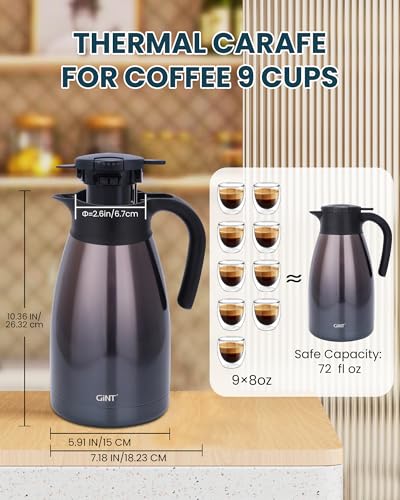 2.2L 74Oz Thermal Coffee Carafe