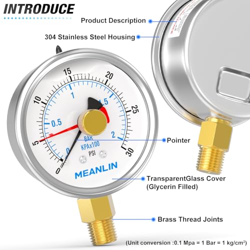 0~30Psi Stainless Steel 1