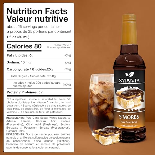 Coffee Syrup S'mores Flavored Syrup for Drinks (25.4 Fl Oz)