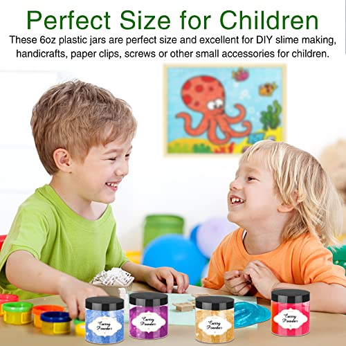6 OZ Plastic Jars with Lids (48 Count)