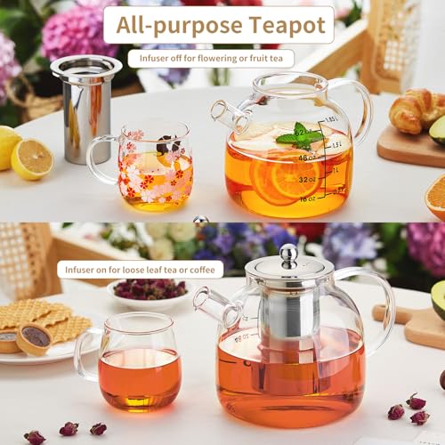 68OZ Glass Teapot Tea Pot With Infuser