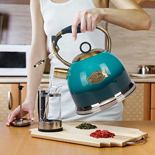 Tea Kettle 3.0 Quart Tea Kettles Stovetop Whistling Teapot Stainless Steel Tea Pots for Stove Top Whistle Tea Pot