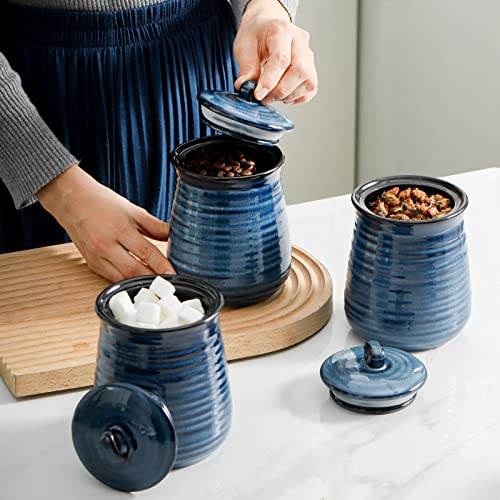 Ceramic Food Storage Jars Set of 3 (25 Ounce)