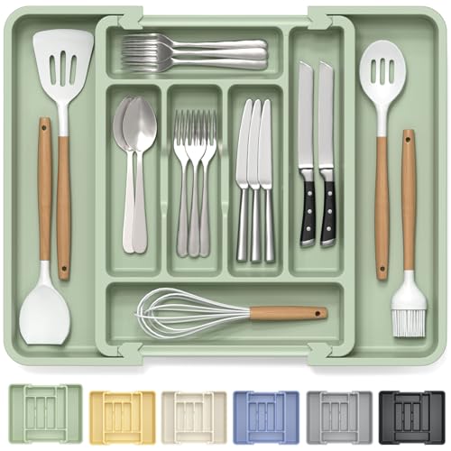 Large Silverware Organizer Tray for Kitchen Drawer Utensils Thicker