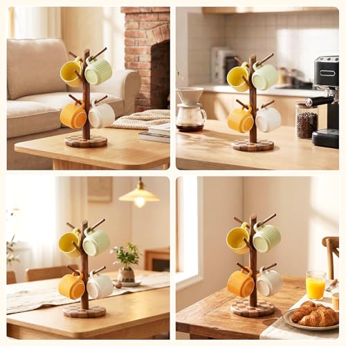 Natural Wood Mug Holder for Counter Top