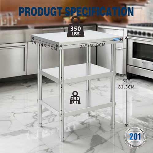 Stainless Steel Table Stainless Steel Prep Table 18 x 24 Inch