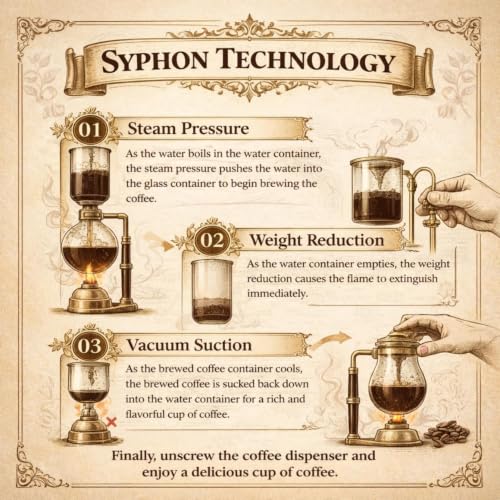 Belgium Royal Family Balance Syphon Unique Gravity Vintage Coffee Maker Vacuum Brewing System Gold 500 ml