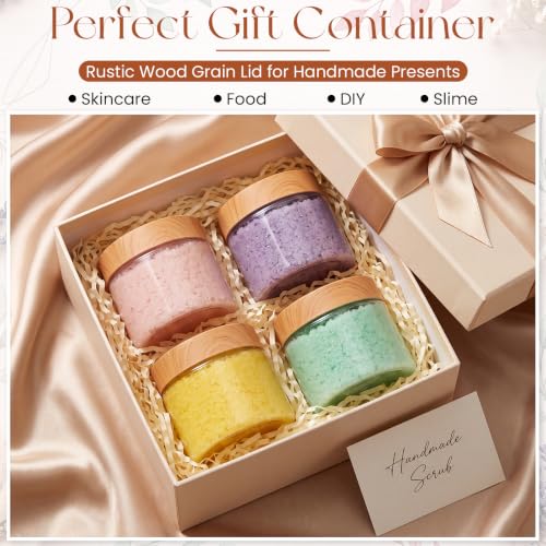 4 Pcs Plastic Jars Wide Mouth with Lids (4 Count)