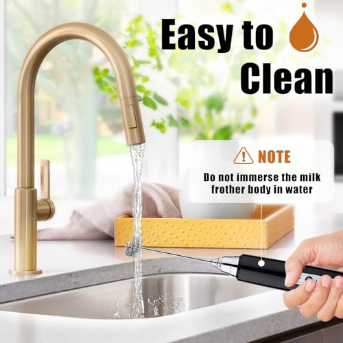 Black Handheld Milk Frother for Coffee