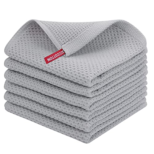 100% Cotton Waffle Weave Kitchen Dish Cloths 6 (6 Count)