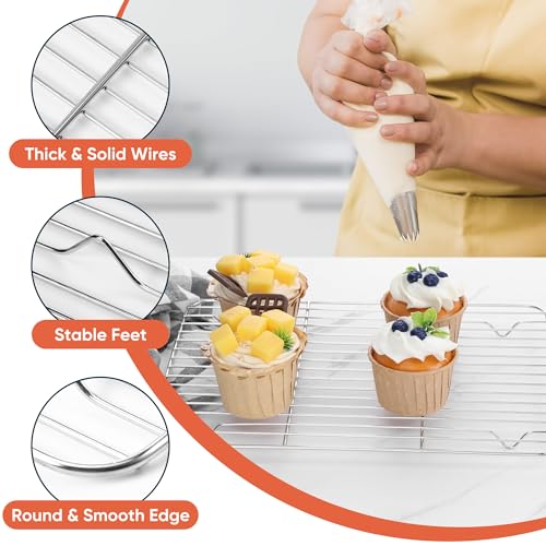 4 PCS Cooling Racks for Quarter Sheet Pan (4 Count)