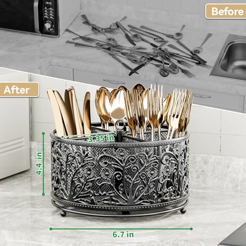 360° Rotating Flatware Caddy