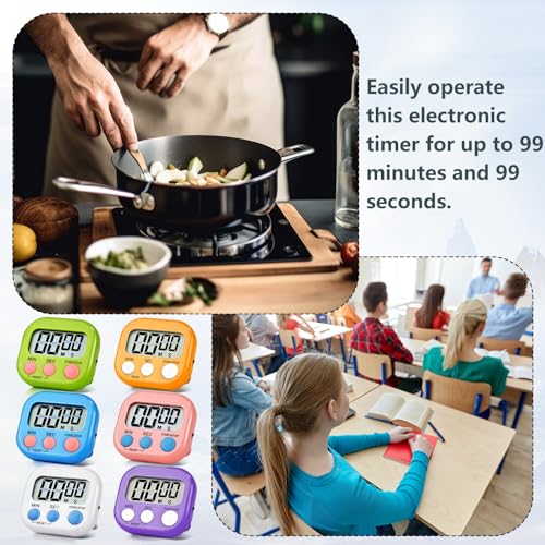 24 Pack Timers Magnetic Kitchen Timer Cooking Timers for Kitchen Digital Timer with Big Display Loud Ring Electronic Timer for Cooking (24 Count)