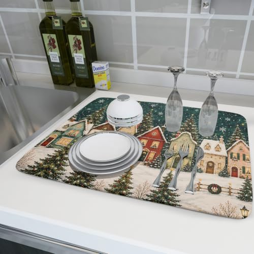 Christmas Dish Drying Mat