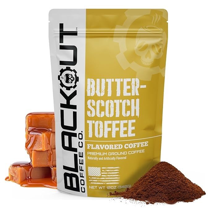 Blackout Coffee Butterscotch Toffee Flavored Ground Coffee (12 Ounce)