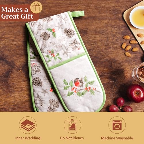 Double Oven Mitts 100% Cotton Double Oven Glove
