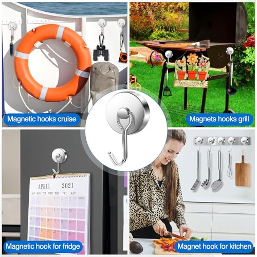 Magnetic Hooks Magnet Hook for Cruise Cabins Fridge 120LBS 8 Pack (50 Count)