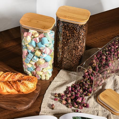 64oz 2Qt Rectangle Glass Storage Containers with Lids 4 (4 Count)