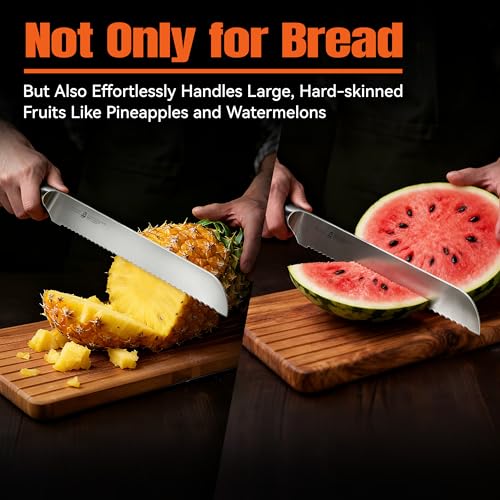 Bread Knife 9 inch Sharp Serrated Slicing Knife for Homemade Sourdough Bread