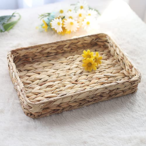 Water Hyacinth Woven Serving Tray Rectangular Hand