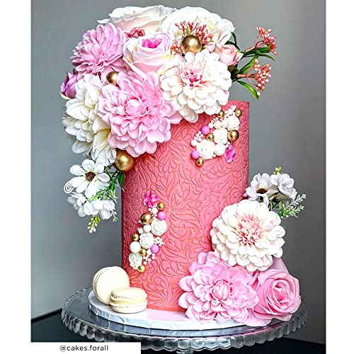 Cake Stencil Seamless Delicate Pattern for Decorating Tall Double Barrel Cake to Use with Buttercream