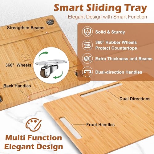 Appliance Slider for Kitchen Appliances 360° Rolling Sliding Tray for Coffee Maker Countertop
