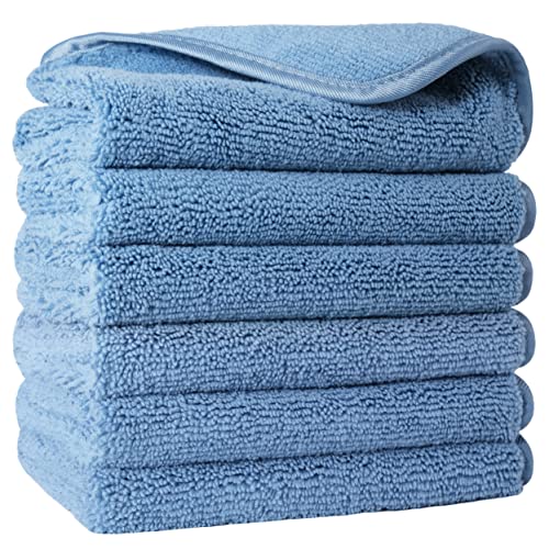 330 GSM Poly Blend Microfiber Shower Wash Cloth Face Towel (6 Count)