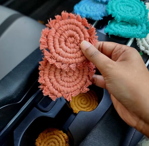 Cotton Car Coasters for Cup Holders (2 Count)