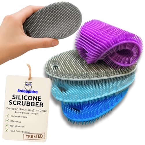 Food Grade Silicone Dish Scrubber (4 Count)