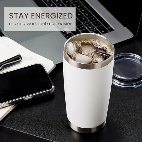 20oz Tumbler 8 Pack Double Wall Vacuum Insulated Travel Mug Bulk (8 Count)