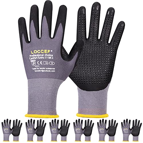 Work Gloves MicroFoam Nitrile Coated (6 Count)