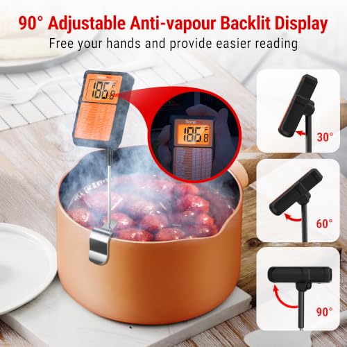 TempDip 1 Sec Digital Candy Thermometer with Pot Clip