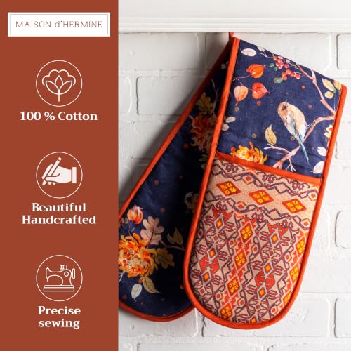 Double Oven Mitts 100% Cotton Double Oven Glove