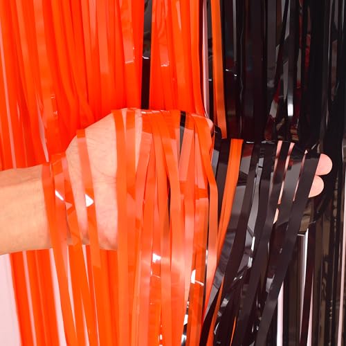 Party Foil Fringe Curtains Backdrop Halloween Decorations (2 Count)