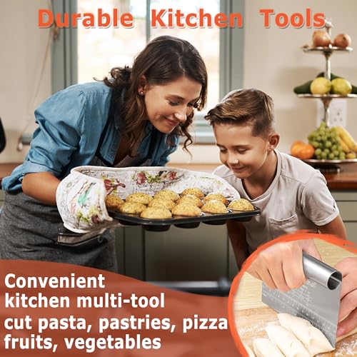 Bench Scraper Dough Pastry Cutter Stainless Steel Blade Kitchen Baking Tools for Butter