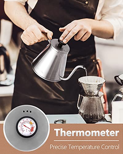 Gooseneck Kettle with Thermometer for Pour Over Coffee and Tea