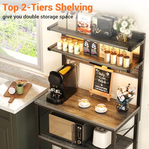 Bakers Rack with Power Outlet & RGB LED