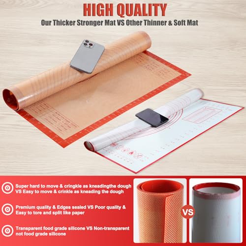 Silicone Pastry Mat 36x24 Inch Extra Large Baking Mat with Measurements