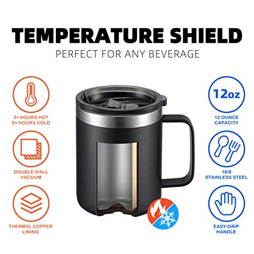 12 oz Insulated Travel Coffee Mug with Handle
