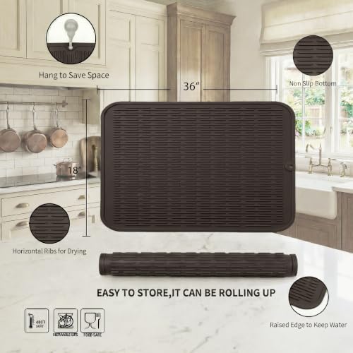 Silicone Dish Drying Mat for Multiple Usage