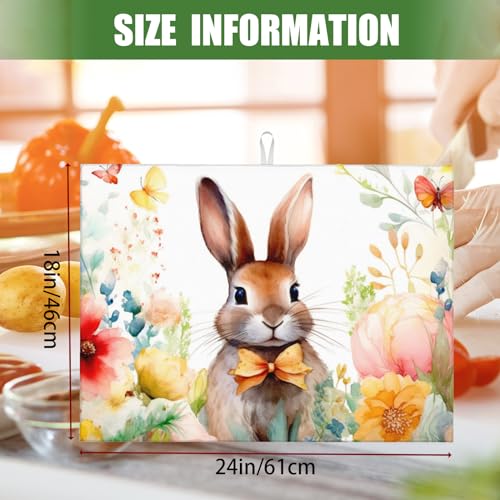 Large Dish Drying Mats For Kitchen Counter Microfiber Kitchen Drying Mat XL Draining Pad Absorbent Quick Drying Dish Mat 18x24 Inch