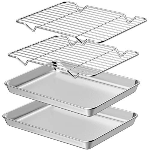 Baking Sheet with Rack Set [2 Sheets + 2 Racks]