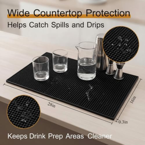 4 Pcs Bar Mat 28 X 16 Inch Black