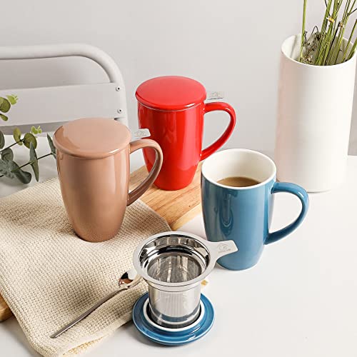 Sweejar Porcelain Tea Infuser Mug with Lid