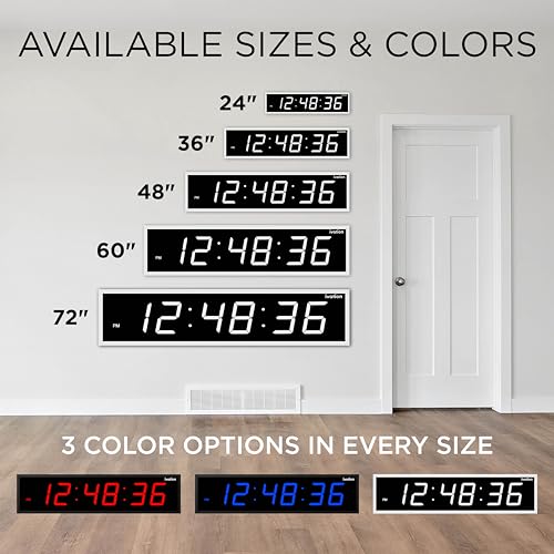 Oversized Digital Wall Clock with Large LED Display & Timer