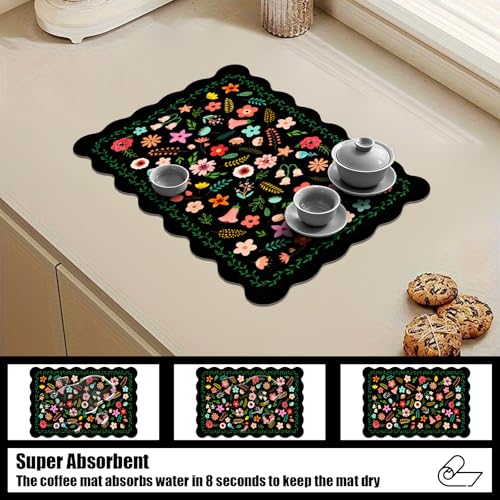 Scalloped Dish Drying Mats for Kitchen Counter
