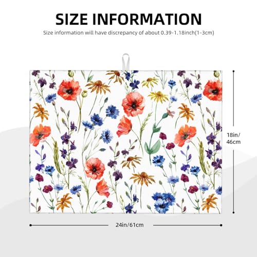 Spring Wildflowers Dish Drying Mats for Kitchen Counter